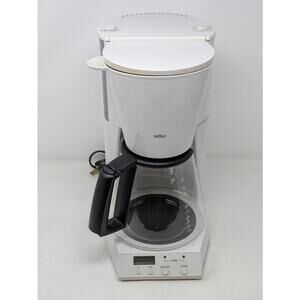 Braun 3115 Flavor Select 12 Cup KF180 White Coffee Maker 1200 watts TESTED WORKS